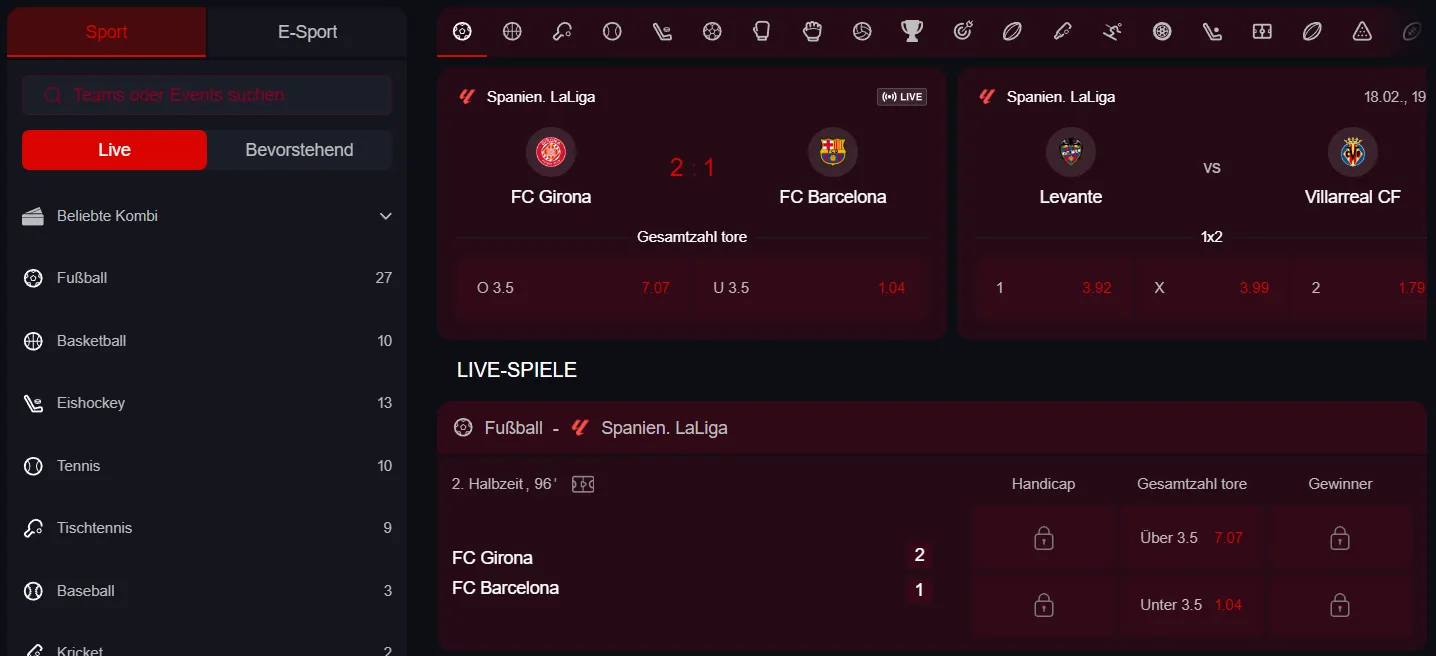 Yep Casino Sportwetten – Fußball, Cricket, Tennis Wetten mit Top-Quoten & Live-Betting 2026